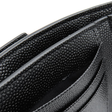 サンローラン SAINT LAURENT アップタウン コンパクトウォレット 582296 ブラック レザー 二つ折り財布 ゴールド金具 黒