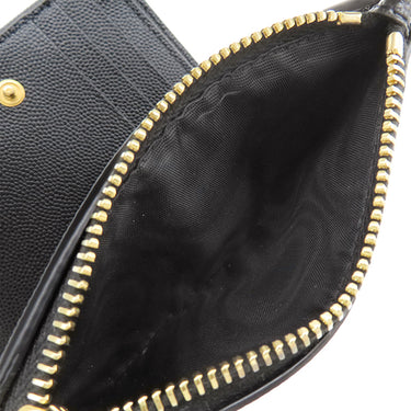 サンローラン SAINT LAURENT アップタウン コンパクトウォレット 582296 ブラック レザー 二つ折り財布 ゴールド金具 黒
