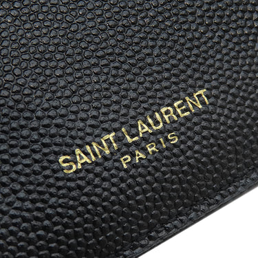 サンローラン SAINT LAURENT アップタウン コンパクトウォレット 582296 ブラック レザー 二つ折り財布 ゴールド金具 黒