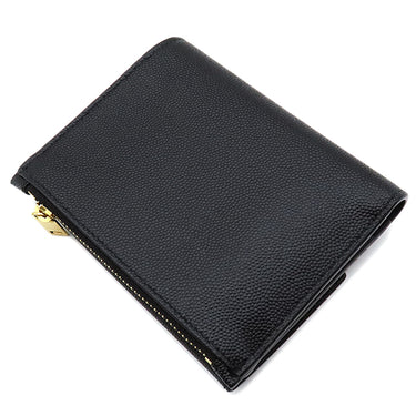 サンローラン SAINT LAURENT アップタウン コンパクトウォレット 582296 ブラック レザー 二つ折り財布 ゴールド金具 黒