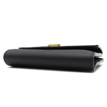 サンローラン SAINT LAURENT アップタウン コンパクトウォレット 582296 ブラック レザー 二つ折り財布 ゴールド金具 黒