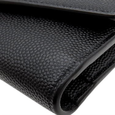 サンローラン SAINT LAURENT アップタウン コンパクトウォレット 582296 ブラック レザー 二つ折り財布 ゴールド金具 黒