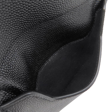 サンローラン SAINT LAURENT アップタウン コンパクトウォレット 582296 ブラック レザー 二つ折り財布 ゴールド金具 黒