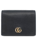 グッチ GUCCI ダブルG カードケース ウォレット ‎456126 ブラック レザー 二つ折り財布 ゴールド金具 黒 GGスプリーム
