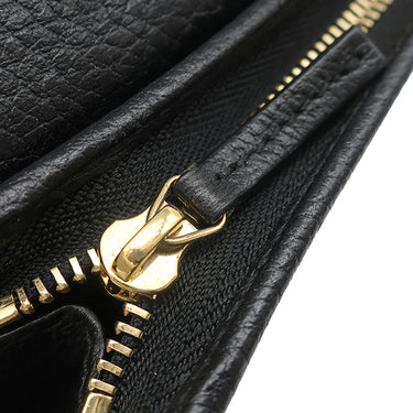 グッチ GUCCI ダブルG カードケース ウォレット ‎456126 ブラック レザー 二つ折り財布 ゴールド金具 黒 GGスプリーム