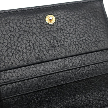 グッチ GUCCI ダブルG カードケース ウォレット ‎456126 ブラック レザー 二つ折り財布 ゴールド金具 黒 GGスプリーム
