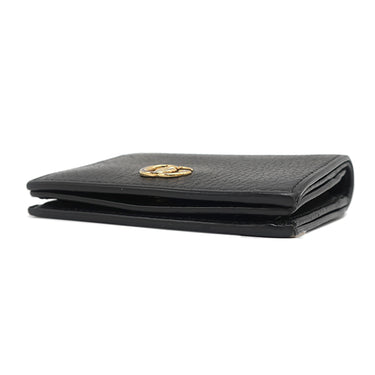 グッチ GUCCI ダブルG カードケース ウォレット ‎456126 ブラック レザー 二つ折り財布 ゴールド金具 黒 GGスプリーム