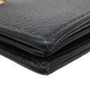 グッチ GUCCI ダブルG カードケース ウォレット ‎456126 ブラック レザー 二つ折り財布 ゴールド金具 黒 GGスプリーム