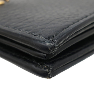 グッチ GUCCI ダブルG カードケース ウォレット ‎456126 ブラック レザー 二つ折り財布 ゴールド金具 黒 GGスプリーム