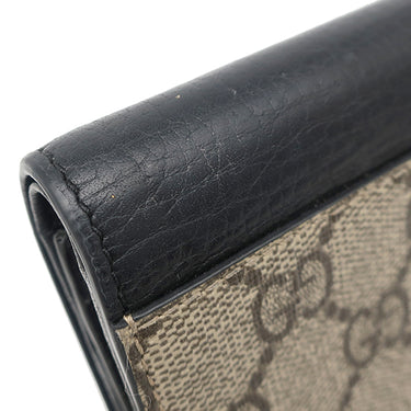グッチ GUCCI ダブルG カードケース ウォレット ‎456126 ブラック レザー 二つ折り財布 ゴールド金具 黒 GGスプリーム