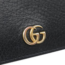グッチ GUCCI ダブルG カードケース ウォレット ‎456126 ブラック レザー 二つ折り財布 ゴールド金具 黒 GGスプリーム