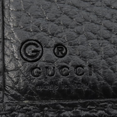 グッチ GUCCI インターロッキングG 二つ折り ウォレット 615525 ブラック レザー 二つ折り財布 ゴールド金具 黒 コンパクトウォレット アウトレット品