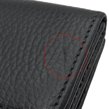 グッチ GUCCI インターロッキングG 二つ折り ウォレット 615525 ブラック レザー 二つ折り財布 ゴールド金具 黒 コンパクトウォレット アウトレット品