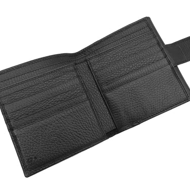 グッチ GUCCI インターロッキングG 二つ折り ウォレット 615525 ブラック レザー 二つ折り財布 ゴールド金具 黒 コンパクトウォレット アウトレット品