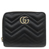 グッチ GUCCI GG マーモント ミニジップ ウォレット 813370 ブラック レザー 二つ折り財布 ゴールド金具 黒 コンパクト ラウンドジップ