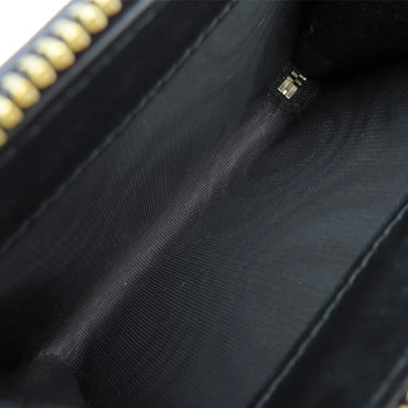 グッチ GUCCI GG マーモント ミニジップ ウォレット 813370 ブラック レザー 二つ折り財布 ゴールド金具 黒 コンパクト ラウンドジップ