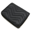 グッチ GUCCI GG マーモント ミニジップ ウォレット 813370 ブラック レザー 二つ折り財布 ゴールド金具 黒 コンパクト ラウンドジップ