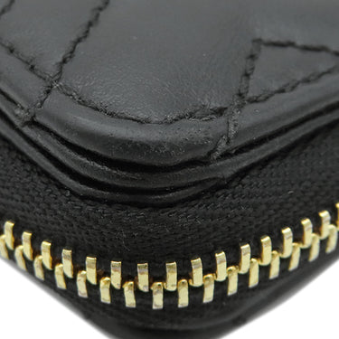グッチ GUCCI GG マーモント ミニジップ ウォレット 813370 ブラック レザー 二つ折り財布 ゴールド金具 黒 コンパクト ラウンドジップ