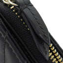 グッチ GUCCI GG マーモント ミニジップ ウォレット 813370 ブラック レザー 二つ折り財布 ゴールド金具 黒 コンパクト ラウンドジップ