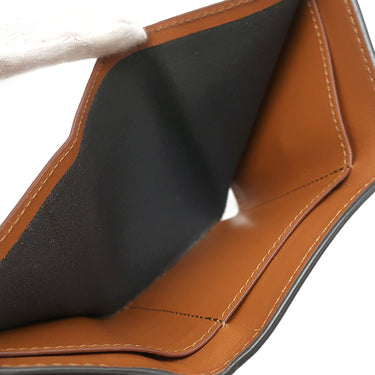 フェンディ FENDI ロゴ ローママイクロ 8M0395 ブラウン レザー 三つ折り財布 ゴールド金具 ミニ財布 茶