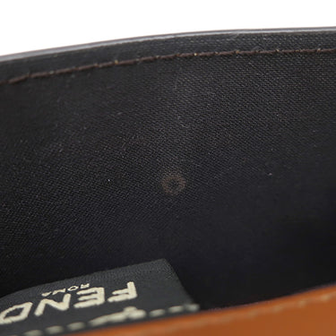 フェンディ FENDI ロゴ ローママイクロ 8M0395 ブラウン レザー 三つ折り財布 ゴールド金具 ミニ財布 茶