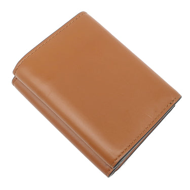 フェンディ FENDI ロゴ ローママイクロ 8M0395 ブラウン レザー 三つ折り財布 ゴールド金具 ミニ財布 茶