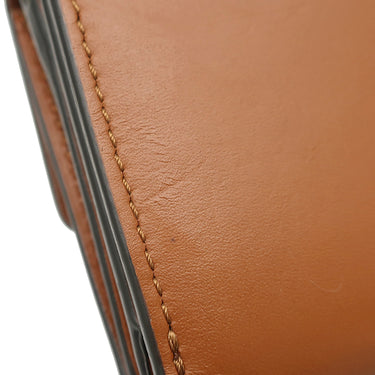 フェンディ FENDI ロゴ ローママイクロ 8M0395 ブラウン レザー 三つ折り財布 ゴールド金具 ミニ財布 茶