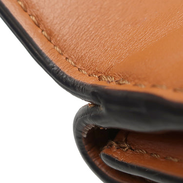 フェンディ FENDI ロゴ ローママイクロ 8M0395 ブラウン レザー 三つ折り財布 ゴールド金具 ミニ財布 茶