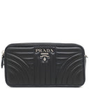 プラダ PRADA ナッパレザー ミニショルダー 1DH010 ブラック レザー ショルダーバッグ シルバー金具 チェーンショルダー 黒