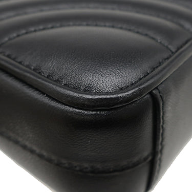 プラダ PRADA ナッパレザー ミニショルダー 1DH010 ブラック レザー ショルダーバッグ シルバー金具 チェーンショルダー 黒