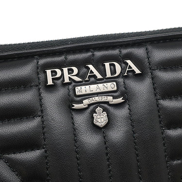 プラダ PRADA ナッパレザー ミニショルダー 1DH010 ブラック レザー ショルダーバッグ シルバー金具 チェーンショルダー 黒