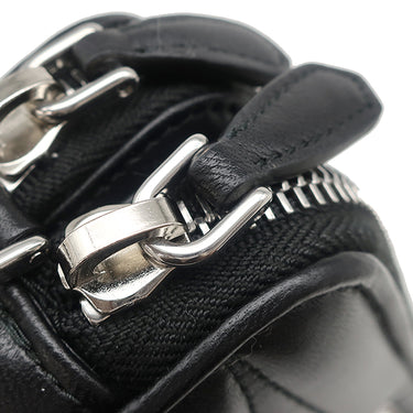 プラダ PRADA ナッパレザー ミニショルダー 1DH010 ブラック レザー ショルダーバッグ シルバー金具 チェーンショルダー 黒