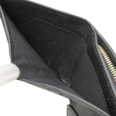 グッチ GUCCI GG プチマーモント コンパクト ジップ ウォレット 523193 ブラック レザー 二つ折り財布 ゴールド金具 黒 コンパクトウォレット