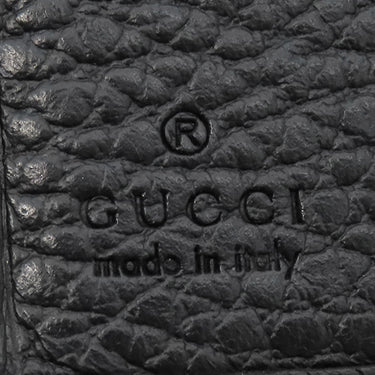 グッチ GUCCI GG プチマーモント コンパクト ジップ ウォレット 523193 ブラック レザー 二つ折り財布 ゴールド金具 黒 コンパクトウォレット