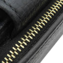 グッチ GUCCI GG プチマーモント コンパクト ジップ ウォレット 523193 ブラック レザー 二つ折り財布 ゴールド金具 黒 コンパクトウォレット