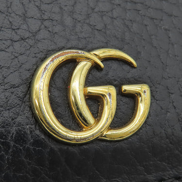 グッチ GUCCI ダブルＧ カードケース ウォレット 456126 ブラック レザー 二つ折り財布 ゴールド金具 プチマーモント コンパクト
