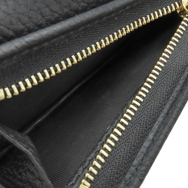 グッチ GUCCI ダブルＧ カードケース ウォレット 456126 ブラック レザー 二つ折り財布 ゴールド金具 プチマーモント コンパクト