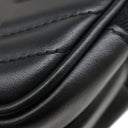 グッチ GUCCI GGマーモント チェーンショルダー 546581 ブラック レザー ショルダーバッグ ゴールド金具 黒 シェブロン キルティング