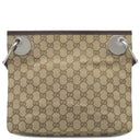 グッチ GUCCI GG ショルダーバッグ 120841 ブラウン GGキャンバス レザー ショルダーバッグ シルバー金具 茶 斜め掛け