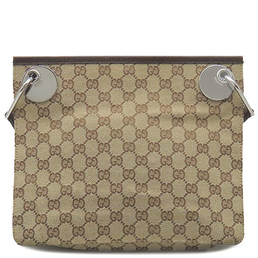 グッチ GUCCI GG ショルダーバッグ 120841 ブラウン GGキャンバス レザー ショルダーバッグ シルバー金具 茶 斜め掛け