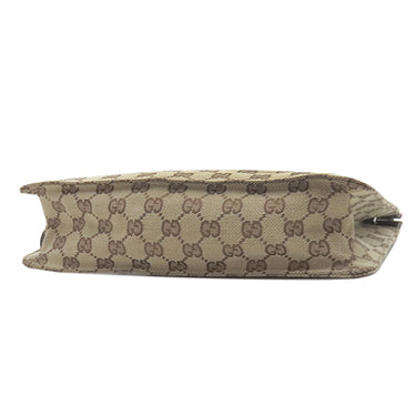 グッチ GUCCI GG ショルダーバッグ 120841 ブラウン GGキャンバス レザー ショルダーバッグ シルバー金具 茶 斜め掛け