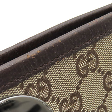 グッチ GUCCI GG ショルダーバッグ 120841 ブラウン GGキャンバス レザー ショルダーバッグ シルバー金具 茶 斜め掛け