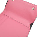 ロエベ LOEWE リピート スモール バーティカル ウォレット C499S97X04 ラズベリー カーフ エンボスシルクカーフ 三つ折り財布 シルバー金具 アナグラム エンボス加工