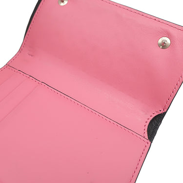 ロエベ LOEWE リピート スモール バーティカル ウォレット C499S97X04 ラズベリー カーフ エンボスシルクカーフ 三つ折り財布 シルバー金具 アナグラム エンボス加工