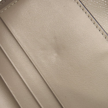 フェンディ FENDI FF ダイヤモンド 財布 グレー レザー 二つ折り財布 ゴールド金具 グレージュ コンパクトウォレット