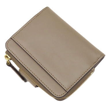 フェンディ FENDI FF ダイヤモンド 財布 グレー レザー 二つ折り財布 ゴールド金具 グレージュ コンパクトウォレット