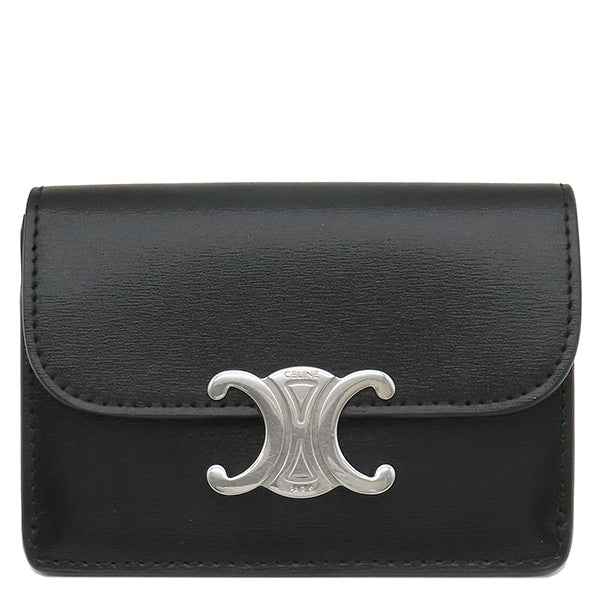 セリーヌ CELINE トリオンフ フラップ付き カードホルダー ブラック
