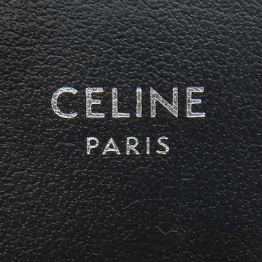 セリーヌ CELINE トリオンフ フラップ付き カードホルダー ブラック カーフ カードケース シルバー金具 黒 カード入れ 名刺入れ
