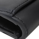 セリーヌ CELINE トリオンフ フラップ付き カードホルダー ブラック カーフ カードケース シルバー金具 黒 カード入れ 名刺入れ