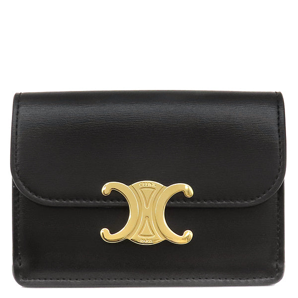 セリーヌ　CELINE トリオンフ　ケース&カードケース 黒 セリーヌ CELINE トリオンフ フラップ付き カードホルダー ブラック